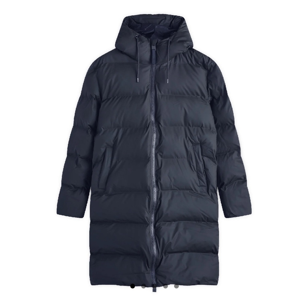RAINS long puffer coat navy